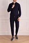 Костюм спортивный мужской из хлопка и полиамида синий Brunello Cucinelli - Капюшон. 93% хлопок, 7% полиамид. Кулиска, молния. Четыре боковых кармана. Страна производитель: Италия. Уход: специализированная чистка - фото 2