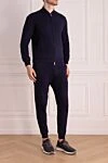 Brunello Cucinelli Костюм спортивный мужской из хлопка и полиамида синий - Капюшон. 93% хлопок, 7% полиамид. Кулиска, молния. Четыре боковых кармана. Страна производитель: Италия. Уход: специализированная чистка - фото 3