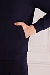 Brunello Cucinelli Костюм спортивный мужской из хлопка и полиамида синий - Капюшон. 93% хлопок, 7% полиамид. Кулиска, молния. Четыре боковых кармана. Страна производитель: Италия. Уход: специализированная чистка - фото 5