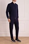 Brunello Cucinelli Dark blue cotton jersey suit with a stand-up collar
 - Hood. 93% cotton, 7% polyamide. Closure: Drawstring, zipper. Four side pockets. Country of origin: Italy. Care: specialized cleaning - photo 3