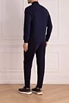 Dark blue cotton jersey suit with a stand-up collar
 Brunello Cucinelli - Hood. 93% cotton, 7% polyamide. Closure: Drawstring, zipper. Four side pockets. Country of origin: Italy. Care: specialized cleaning - photo 4