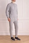 Brunello Cucinelli Костюм спортивный мужской из хлопка и полиамида серый - Капюшон. 93% хлопок, 7% полиамид. Кулиска, молния. Четыре боковых кармана. Страна производитель: Италия. Уход: специализированная чистка - фото 3