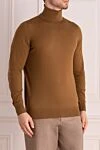 Loro Piana Men's cashmere and wool golf, brown - 100% wool. Country of manufacture: Italy. Care: specialized cleaning - photo 3