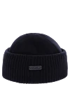 Loro Piana Шапка из кашемира синяя мужская - логотип. 100% кашемир. Страна производитель: Италия. Уход: специализированная чистка - фото 1