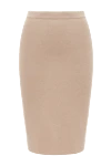 D.Exterior Beige polyester skirt for women - elastic belt. 34% wool, 21% cashmere, 17% polyamide, 14% silk, 14% viscose. Country of manufacture: Italy. Care: specialized cleaning - photo 1