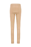Max&Moi Леггинсы кожаные со швами на коленях бежевые женские - 100% натуральная кожа. эластичный пояс. Страна производитель: Франция. Уход: специализированная чистка - фото 5