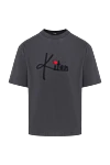 Kiton Gray cotton T-shirt for men - logo. 100% cotton. Country of manufacture: Italy. Care: specialized cleaning - photo 1