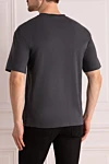 Gray cotton T-shirt for men Kiton - logo. 100% cotton. Country of manufacture: Italy. Care: specialized cleaning - photo 4