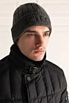 Gray cashmere hat for men Kiton - logo. 100% cashmere. Country of manufacture: Italy. Care: specialized cleaning - photo 2