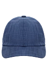 Cesare di Napoli Blue men's cap - 40% cotton, 37% wool, 23% silk. Country of manufacture: Italy. Care: specialized cleaning - photo 1