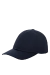 Cesare di Napoli Blue cotton cap for men - 100% cotton. Country of manufacture: Italy. Care: specialized cleaning - photo 3