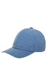 Cesare di Napoli Blue cotton cap for men - 100% cotton. Country of manufacture: Italy. Care: specialized cleaning - photo 3