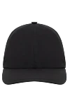 Cesare di Napoli Men's black wool and polyamide cap - 54% wool, 46% polyamide. Country of manufacture: Italy. Care: specialized cleaning - photo 1