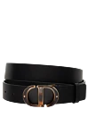 Dior Black leather belt for women - Decoration: gold-plated buckle with logo. 100% genuine leather. buckle. Country of manufacture: Italy. Care: specialized cleaning - photo 1