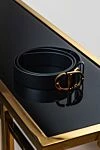 Dior Black leather belt for women - Decoration: gold-plated buckle with logo. 100% genuine leather. buckle. Country of manufacture: Italy. Care: specialized cleaning - photo 5