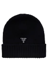 Prada Blue cashmere hat for men - 100% cashmere. Country of manufacture: Italy. Care: specialized cleaning - photo 1