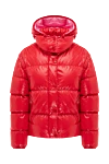 Moncler Пуховик из полиэстера красный женский - молния, кнопки. воротник-стойка, капюшон. Карман: два боковых кармана. 100% полиэстер. Страна производитель: Италия. Уход: специализированная чистка - фото 1