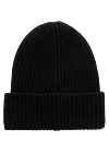 Moncler Black woolen hat for women - logo. 100% wool. Country of origin: Italy. Care: specialized cleaning - photo 3