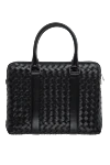 Shoulder bag made of genuine leather black Bottega Veneta - woven leather. 100% genuine leather. Closure: zipper. front zip pocket. Country of manufacture: Italy. Care: specialized cleaning - photo 4