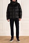 Black polyamide down jacket for men Burberry - hood. two pockets. Insulation: 100% down. buttons. 100% polyamide. Country of manufacture: Italy. Care: specialized cleaning - photo 2