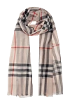 Burberry Шарф из шерсти и шелка бежевый женский из шерсти и шелка - клетчатый узор. 51% шерсть, 49% шелк. Страна производитель: Италия. Уход: специализированная чистка - фото 1