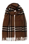 Burberry Шарф из кашемира коричневый женский - клетчатый узор. 100% кашемир. Страна производитель: Италия. Уход: специализированная чистка - фото 1