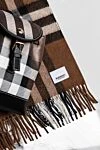 Шарф из кашемира коричневый женский Burberry - клетчатый узор. 100% кашемир. Страна производитель: Италия. Уход: специализированная чистка - фото 4