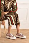 Кеды из текстиля и кожи розовые женские Dior - логотип. 70% текстиль, 30% натуральная кожа. шнуровка. Страна производитель: Франция. Уход: специализированная чистка - фото 2