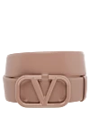 Valentino Beige leather belt for women - Decoration: buckle with logo. 100% genuine leather. buckle. Country of manufacture: Italy. Care: specialized cleaning - photo 1