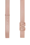 Valentino Beige leather belt for women - Decoration: buckle with logo. 100% genuine leather. buckle. Country of manufacture: Italy. Care: specialized cleaning - photo 3