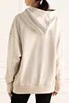 Beige cotton and polyester hoodie for women Isabel Marant - hood. Decoration: logo print, front pocket. 88% cotton, 12% polyester. Country of manufacture: Italy. Care: specialized cleaning - photo 4