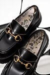Лоферы из кожи черные женские Gucci - металлическая цепочка, контрастные швы. 100% натуральная кожа. Высота подошвы: 3 см. Страна производитель: Италия. Уход: специализированная чистка - фото 6