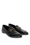 Gucci Black leather loafers for women - metal chain. 100% genuine leather. Country of manufacture: Italy. Care: specialized cleaning - photo 3