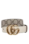 Gucci Beige leather belt for women - Decoration: gold-plated buckle with logo. 100% genuine leather. buckle. Country of manufacture: Italy. Care: specialized cleaning - photo 1