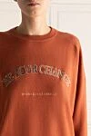 Brunello Cucinelli Orange jumper for women - inscription print. 60% wool, 30% cashmere, 10% silk. Country of origin: Italy. Care: specialized cleaning - photo 5