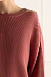 Brunello Cucinelli Джемпер из хлопка розовый женский - 100% хлопок. Страна производитель: Италия. Уход: специализированная чистка - фото 5