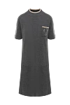 Brunello Cucinelli Платье из кашемира серое женское - контрастная полоска вокруг горловины, декоративный нагрудный карман. 100% кашемир. Страна производитель: Италия. Уход: специализированная чистка - фото 1
