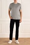 Gray cotton and silk T-shirt for men Brunello Cucinelli - 40% cotton, 60% silk. Country of origin: Italy. Care: specialized cleaning - photo 2