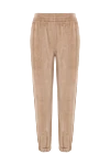 Brunello Cucinelli Брюки из вискозы бежевые женские - четыре кармана. 100% вискоза. эластичный пояс. Страна производитель: Италия. Уход: специализированная чистка - фото 1