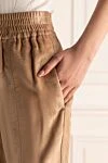 Brunello Cucinelli Брюки из вискозы бежевые женские - четыре кармана. 100% вискоза. эластичный пояс. Страна производитель: Италия. Уход: специализированная чистка - фото 7