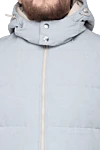 Eleventy Gray jacket for men - zipper. Decoration: hood. two side pockets, sleeve pocket. 52% linen, 48% polyamide, polyester. Country of origin: Italy. Care: specialized cleaning - photo 5