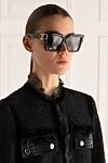 Очки для защиты от солнца серые женские Valentino - логотип на скобке. пластик, металл. Страна производитель: Италия. Уход: специализированная чистка - фото 2