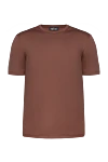 Cesare di Napoli Brown cotton T-shirt for men - 88% cotton, 12% other fibers. Country of origin: Italy. Care: specialized cleaning - photo 1