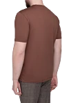 Brown cotton T-shirt for men Cesare di Napoli - 88% cotton, 12% other fibers. Country of origin: Italy. Care: specialized cleaning - photo 4