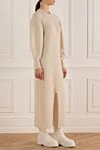 Panicale Beige dress for women - 70% wool, 20% silk, 10% cashmere. Country of origin: Italy. Care: specialized cleaning - photo 3