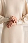 Beige dress for women Panicale - 70% wool, 20% silk, 10% cashmere. Country of origin: Italy. Care: specialized cleaning - photo 6