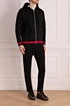 Kiton Men's black walking suit made of cotton - red edging. hood. 100% cotton. zipper, drawstring. two side. Country of manufacture: Italy. Care: specialized cleaning - photo 3