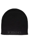 Kiton Gray cashmere hat for men - logo. 100% cashmere. Country of manufacture: Italy. Care: specialized cleaning - photo 1