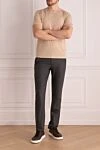 Men's gray trousers Cesare di Napoli - 90% wool, 8% cashmere, 2% elastane. Country of manufacture: Italy. Care: specialized cleaning - photo 2