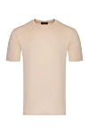 Cesare di Napoli Men's beige cotton and elastane T-shirt - 80% cotton, 20% elastane. Country of manufacture: Italy. Care: specialized cleaning - photo 1